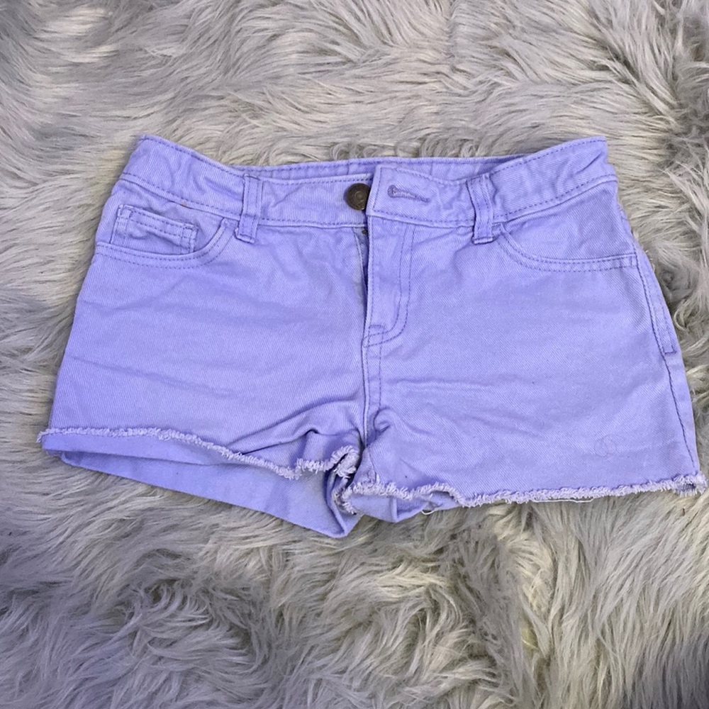 light wash denim shorts